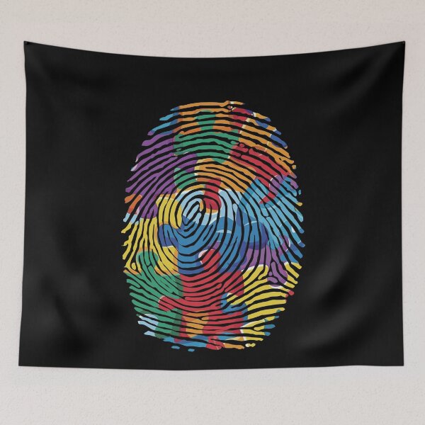 Item preview, Autism Spectrum Disorder Awareness Fingerprint designed and sold by smartrocket.
