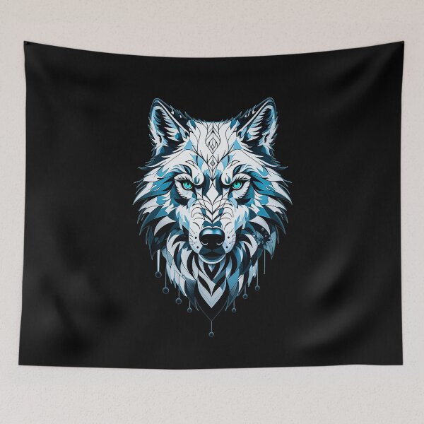 Item preview, Wolf illustration - BLUE designed and sold by StefAnimal.