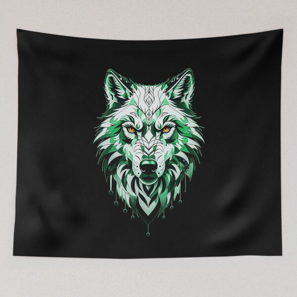 Item preview, Wolf illustration - GREEN designed and sold by StefAnimal.