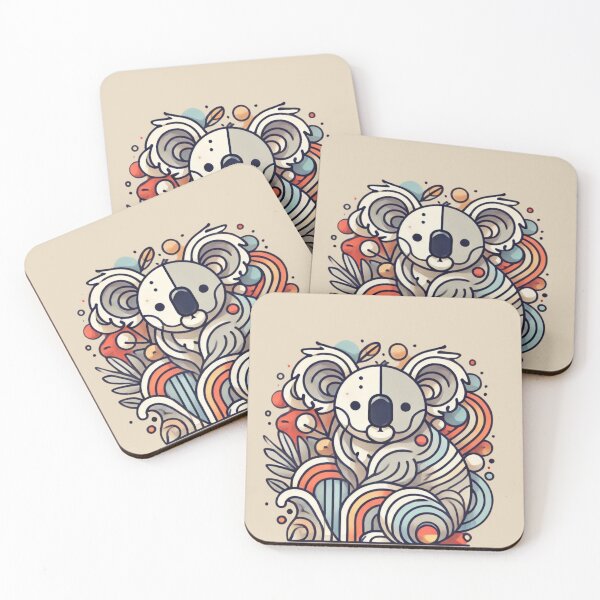 Item preview, Colorful Boho Koala Illustration – Cute Australian Animal Art designed and sold by gkhanco.