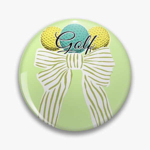 Item preview, Cute Golf ball with Bow Green Stripes designed and sold by BeebooDesign.