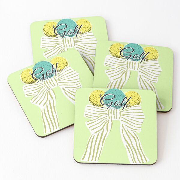 Item preview, Cute Golf ball with Bow Green Stripes designed and sold by BeebooDesign.