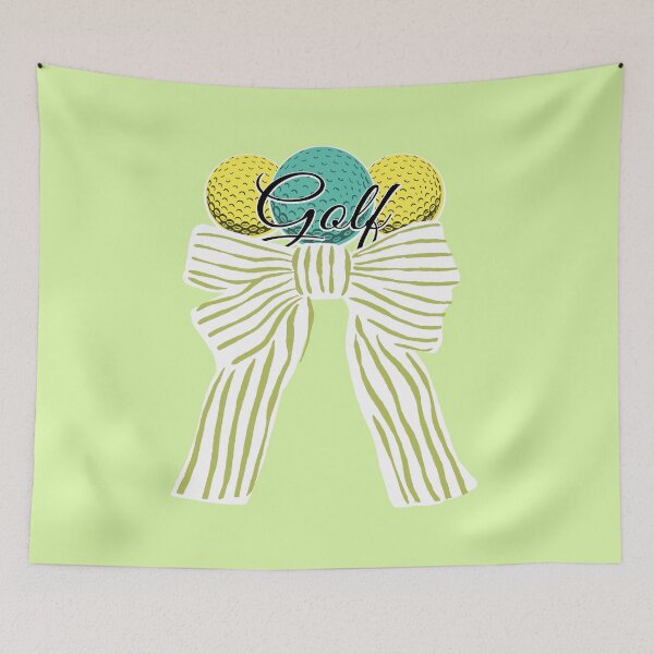 Item preview, Cute Golf ball with Bow Green Stripes designed and sold by BeebooDesign.