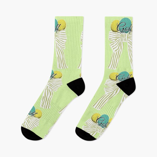 Item preview, Cute Golf ball with Bow Green Stripes designed and sold by BeebooDesign.