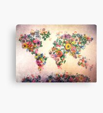 world map floral 4 Metal Print