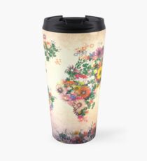 Weltkarte mit Blumen 4 Thermobecher