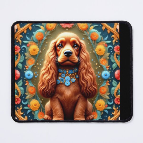 Item preview, Cocker spaniel retro with flowers designed and sold by Coolparrotgirl.