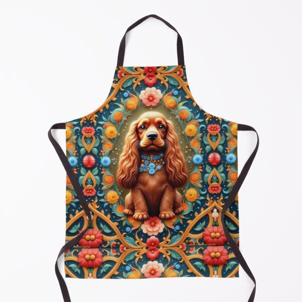 Item preview, Cocker spaniel retro with flowers designed and sold by Coolparrotgirl.