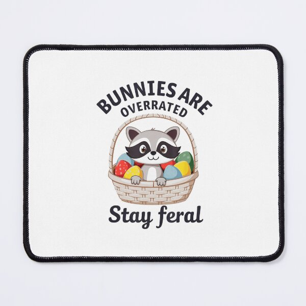 Item preview, Funny Bunnies Are Overrated Stay Feral Raccoon Retro Easter Day designed and sold by Vincent-Cloud.
