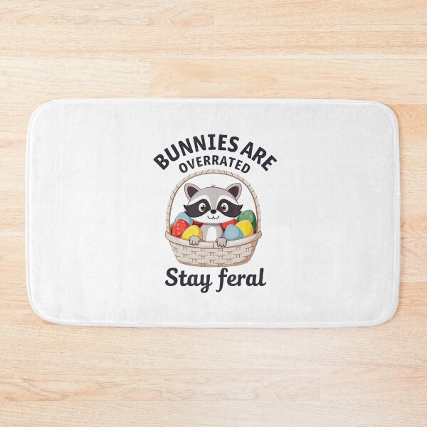 Item preview, Funny Bunnies Are Overrated Stay Feral Raccoon Retro Easter Day designed and sold by Vincent-Cloud.