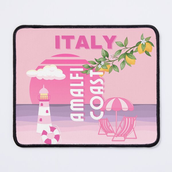 Item preview, Amalfi Coast, Preppy Travel, Pink designed and sold by Magic Love Art Print.