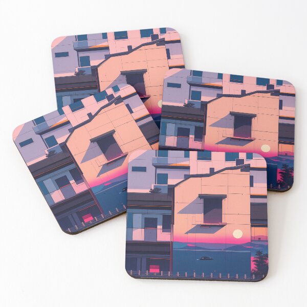 Item preview, Sunset Mirage Y2K Vaporwave Dreamscape designed and sold by Bearabilia.