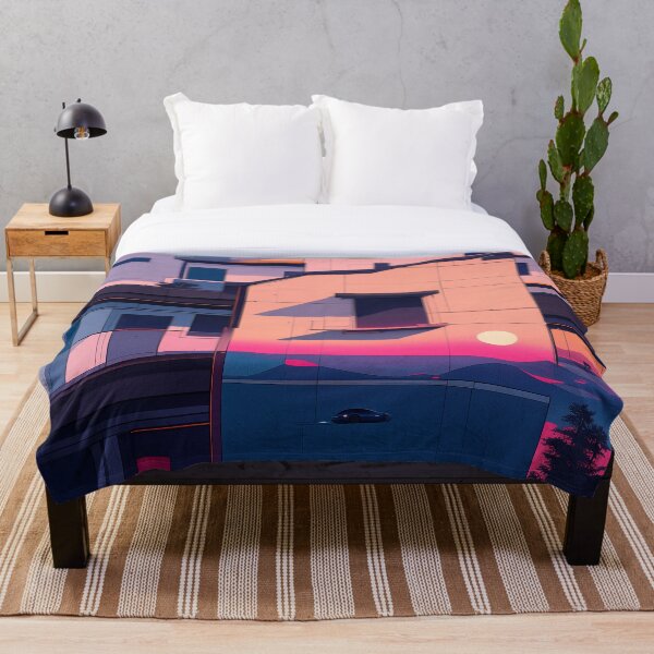 Item preview, Paisaje onírico de vaporwave del año 2000 con espejismo al atardecer designed and sold by Bearabilia.