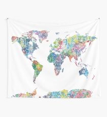 Weltkarte Mandala 6 Wandbehang