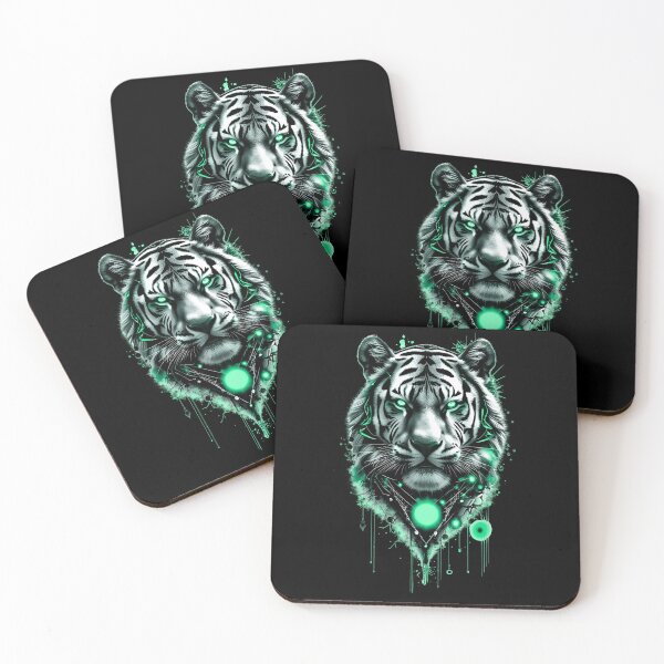 Item preview, White Tiger Art - Green designed and sold by StefAnimal.