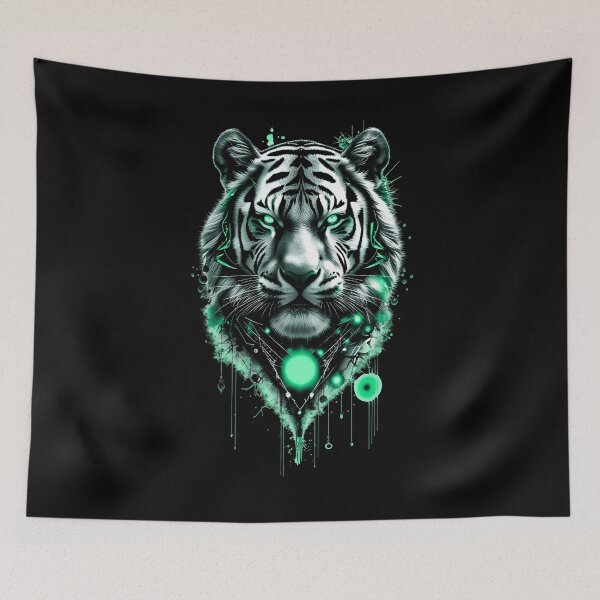 Item preview, White Tiger Art - Green designed and sold by StefAnimal.