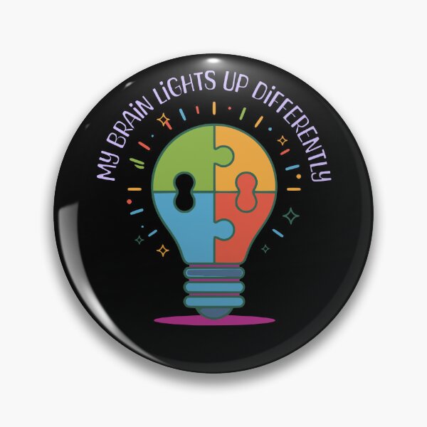 Item preview, My Brain Lights Up Differently – Puzzle Lightbulb Neurodiversity Design designed and sold by Fragy72.