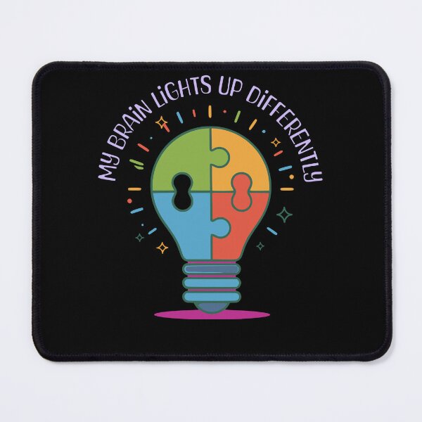 Item preview, My Brain Lights Up Differently – Puzzle Lightbulb Neurodiversity Design designed and sold by Fragy72.