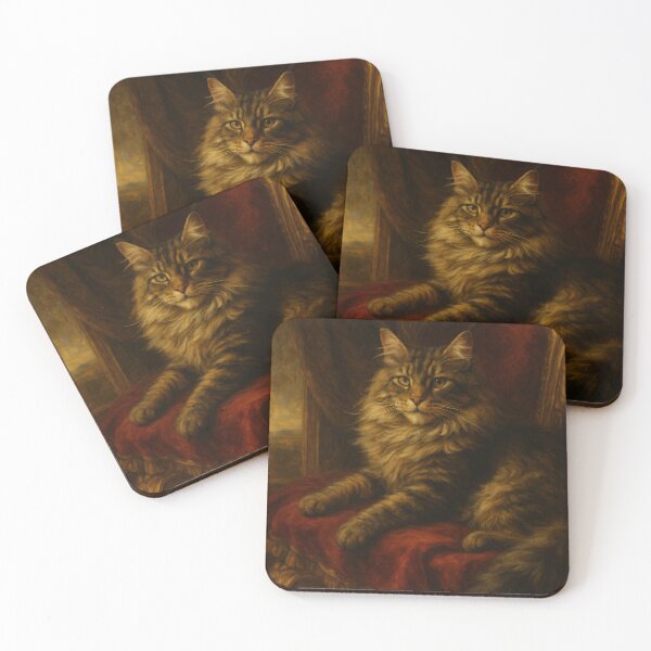 Item preview, Regal Maine Coon Cat – Baroque Throne Portrait designed and sold by LesChatsArt.