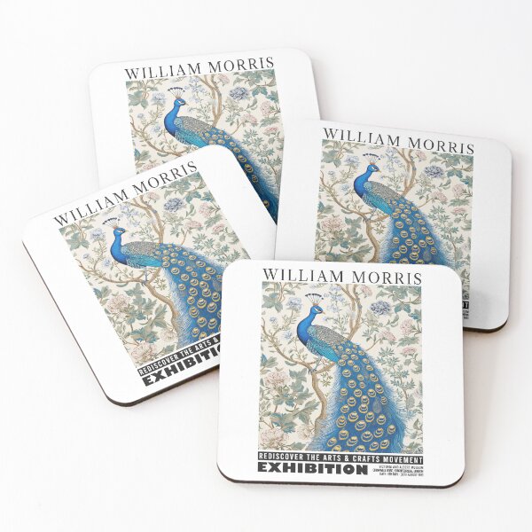 Item preview, William Morris Peacock Floral Botanical designed and sold by MidCenturyStore.