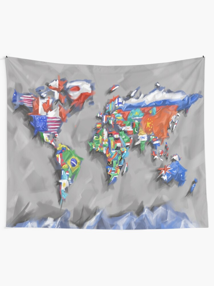 "world map flags 3" Tapestry for Sale by BekimART  Redbubble