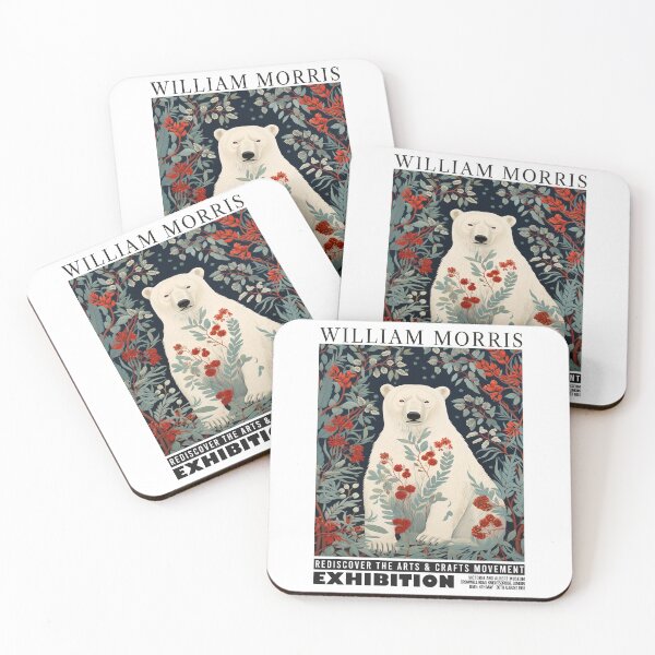 Item preview, William Morris Polar Bear Winter Floral Botanical designed and sold by MidCenturyStore.