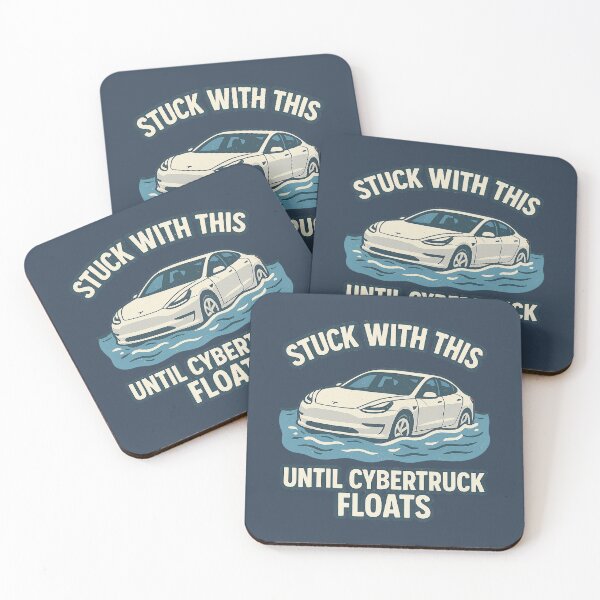 Item preview, Stuck With This Until Cybertruck Floats – Funny Tesla Boat Mode Meme designed and sold by Bratak.