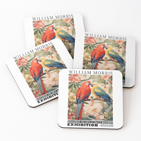 Item preview, William Morris Parrots – Tropical  Floral Botanical designed and sold by MidCenturyStore.