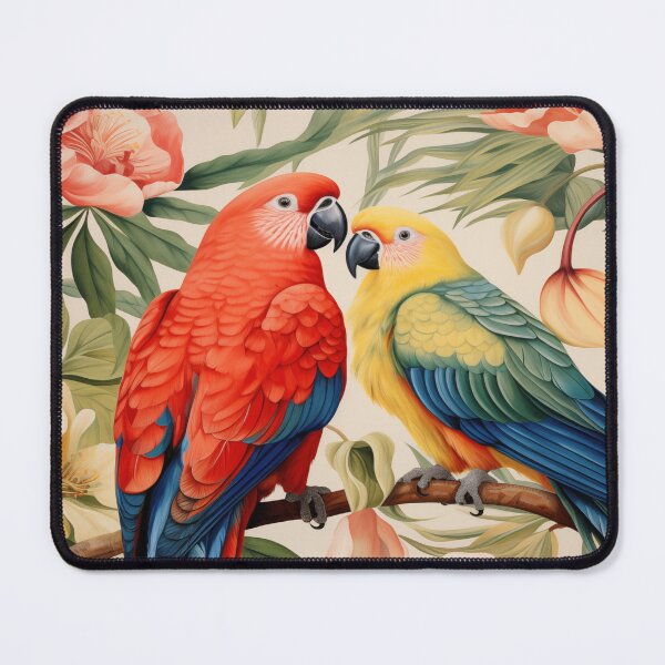 Item preview, William Morris Parrots – Tropical  Floral Botanical designed and sold by MidCenturyStore.