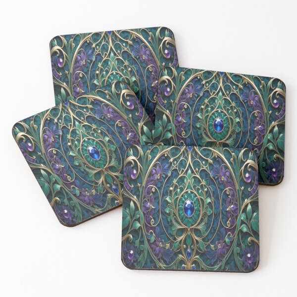 Item preview, Byzantine Reverie: A Luxurious Fractal Textile in Jewel Tones & Metallic Splendor designed and sold by Artisfunforme.