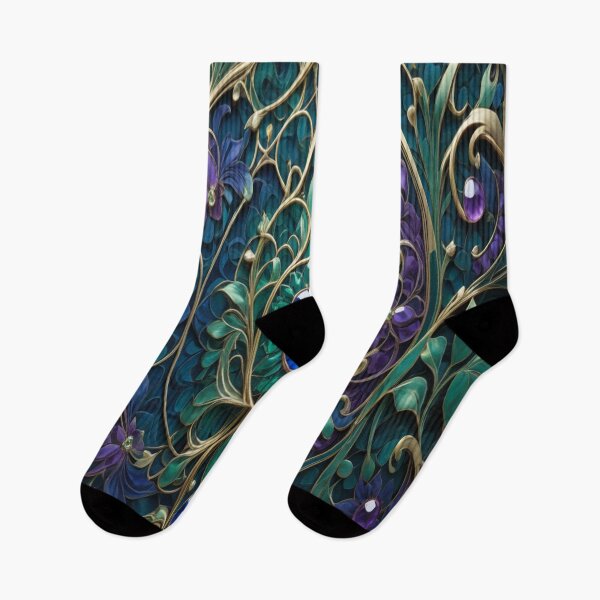 Item preview, Byzantine Reverie: A Luxurious Fractal Textile in Jewel Tones & Metallic Splendor designed and sold by Artisfunforme.