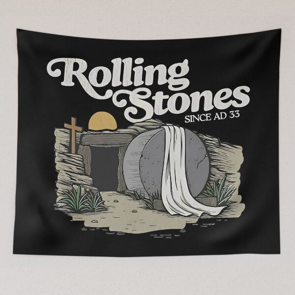 Item preview, Easter Jesus Comfort Color Shirt, Rolling Stones He Is Risen Since AD33, Christian Resurrection Tomb designed and sold by LittleNhutton.