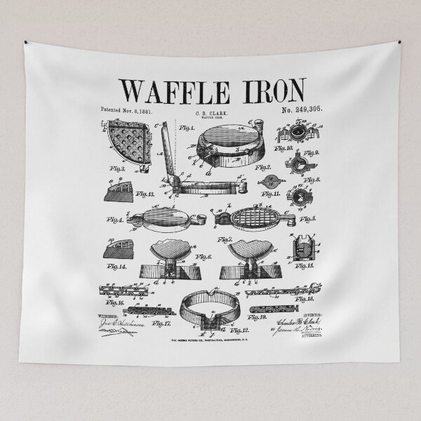 Item preview, Waffle Iron Vintage Patent Print Waffles Lover Food designed and sold by GrandeDuc.