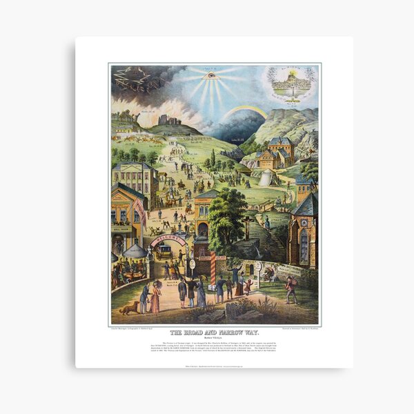 Der Breite Und Der Schmale Weg Leinwand "Der breite und der schmale Weg - 1883 Englische Ausgabe" Leinwanddruck