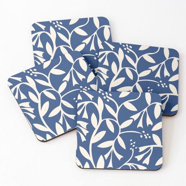 Item preview, Abstract Blue and Cream Floral Botanical  designed and sold by StuckOnGood.