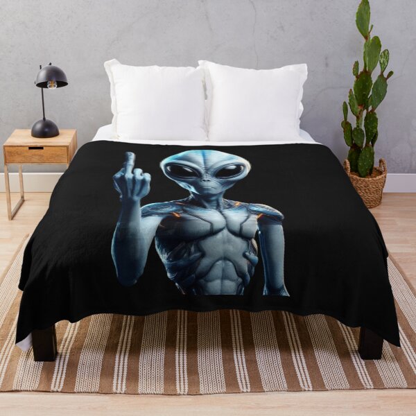 Item preview, Defiant Alien Gesture - Futuristic Sci-Fi Artwork designed and sold by latelierdechris.