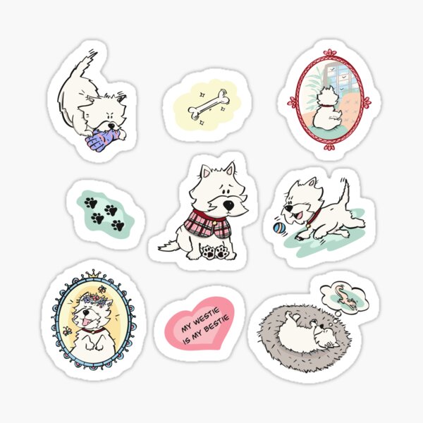 Item preview, Westie Sticker Pack designed and sold by Sasha Makarenko.