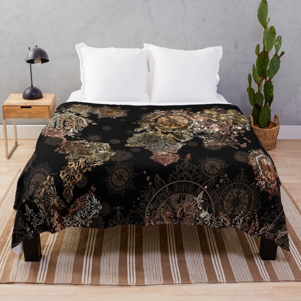 Item preview, world map mandala gold designed and sold by BekimART.
