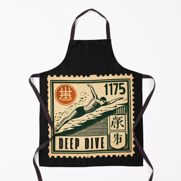 Item preview, Deep Dive Swimming Vintage Postage Stamp Retro Aesthetic Design designed and sold by No1RetroStamps.