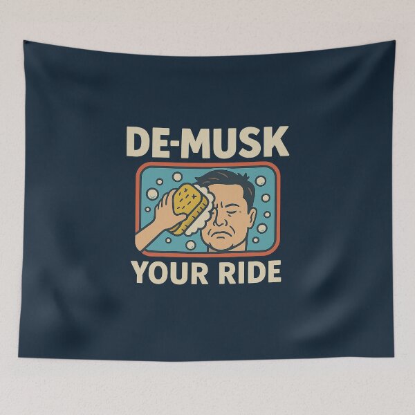 Item preview, De-Musk Your Ride – Funny Anti-Elon Car Wash Parody Design designed and sold by Bratak.