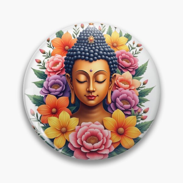 Item preview, stunning  buda with  vibrant flowers designed and sold by nicnacc.