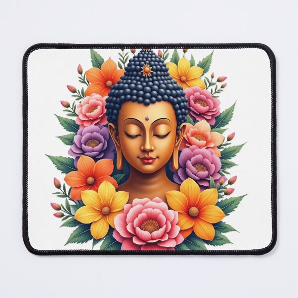 Item preview, stunning  buda with  vibrant flowers designed and sold by nicnacc.