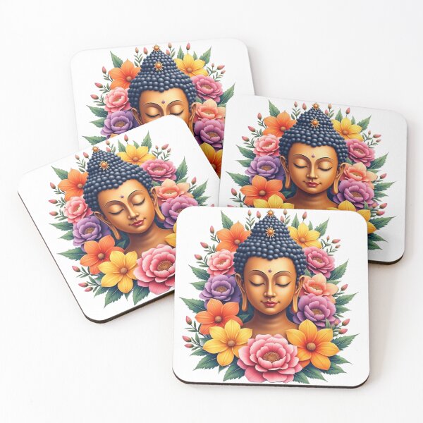 Item preview, stunning  buda with  vibrant flowers designed and sold by nicnacc.