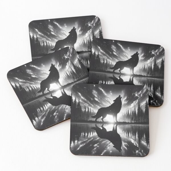 Item preview, Wolf Reflection and Sunset, Ai Generated Art  designed and sold by ACC .