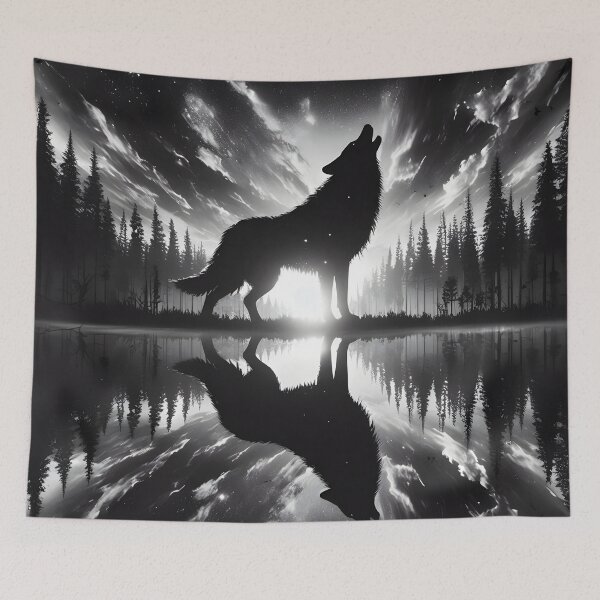 Item preview, Wolf Reflection and Sunset, Ai Generated Art  designed and sold by ACC .