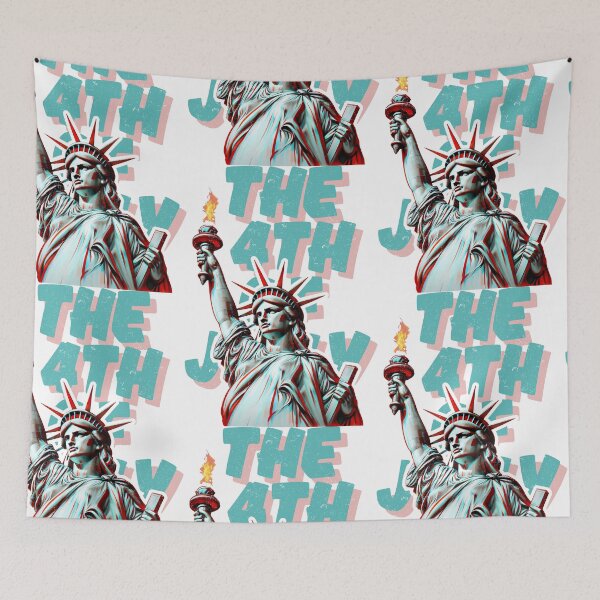 Item preview, The 4th Of July Liberty Burns In Blue And Red designed and sold by SplashTastic.