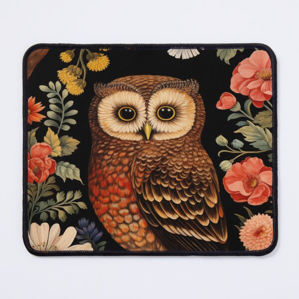 Item preview, William Morris Owl Vintage Bird Botanical designed and sold by MidCenturyStore.