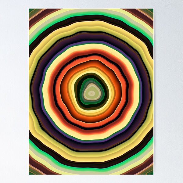 Item preview, Seventies Concentric Wavy Circles in Yellow, Brown and Green designed and sold by KaSaPo.