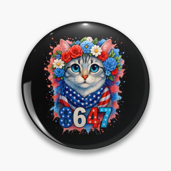 Item preview, 8647 Floral Retro 86 47 Cat Lovers designed and sold by BRVART.