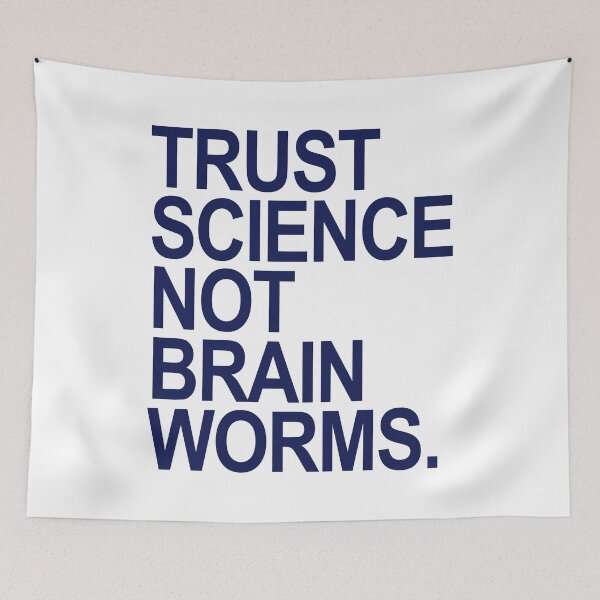 Item preview, Trust Science NOT Brain Worms (navy) designed and sold by Thelittlelord.